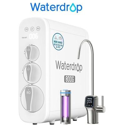 Waterdrop Système dosmose Inverse G3P800 Débit Rapide de 800 GPD Certifié NSF/ANSI 58 3:1 Pur à légout Réduction du TDS - Publicité Waterdrop Système dosmose Inverse G3P800 Débit Rapide de 800 GPD Certifié NSF/ANSI 58 3:1 Pur à légout Réduction du TDS - Publicité