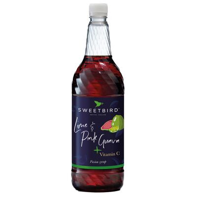 Sirop enrichi en vitamine C pour boissons glacées Sweetbird Fusions+ Lime and Pink Guava, 1 l - Publicité Sirop enrichi en vitamine C pour boissons glacées Sweetbird Fusions+ Lime and Pink Guava, 1 l - Publicité