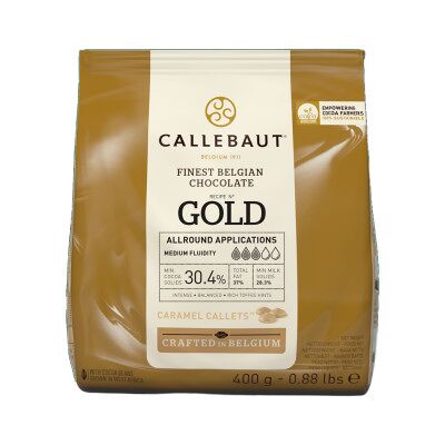 Callets de chocolat caramel doré Callebaut - 400g - Chocolat - Publicité Callets de chocolat caramel doré Callebaut - 400g - Chocolat - Publicité