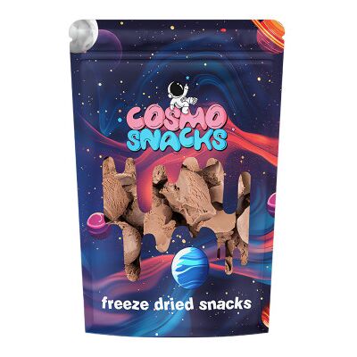 Cosmo Snacks crème glacée au chocolat lyophilisée, 50 g - Publicité Cosmo Snacks crème glacée au chocolat lyophilisée, 50 g - Publicité