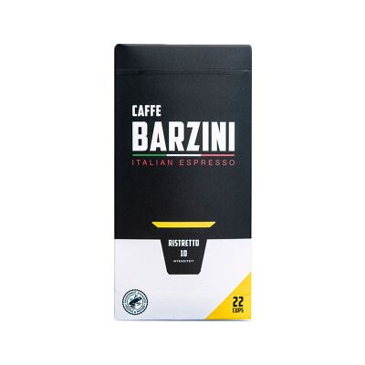 Capsules de café compatibles avec Nespresso® Caffe Barzini Ristretto, 22 pièces. Publicité Capsules de café compatibles avec Nespresso® Caffe Barzini Ristretto, 22 pièces. Publicité