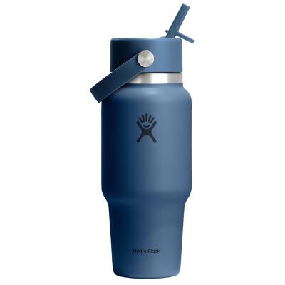 Bouteille de voyage Hydro Flask Wide Mouth Flex Straw Cap Harbor Blue, 710 ml - Publicité Bouteille de voyage Hydro Flask Wide Mouth Flex Straw Cap Harbor Blue, 710 ml - Publicité