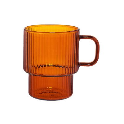 Verre à latte rainuré avec anse CHiATO, 260 ml – brun - Publicité Verre à latte rainuré avec anse CHiATO, 260 ml – brun - Publicité