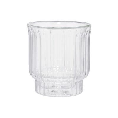Verre à latte rainuré avec double paroi CHiATO, 300 ml – transparent - Publicité Verre à latte rainuré avec double paroi CHiATO, 300 ml – transparent - Publicité