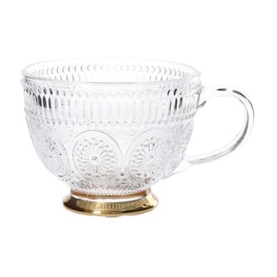 Tasse en verre Homla BARREL avec des motifs et une base dorée, 360 ml - Publicité Tasse en verre Homla BARREL avec des motifs et une base dorée, 360 ml - Publicité