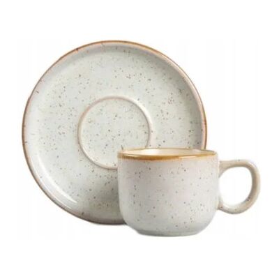 Tasse avec soucoupe Homla MORITA Beige, 100 ml - Publicité Tasse avec soucoupe Homla MORITA Beige, 100 ml - Publicité