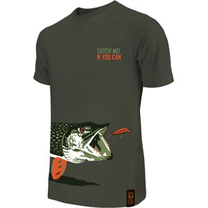 Delphin - Catch me! Brochet - Gris - XXL - T-shirt - Publicité Delphin - Catch me! Brochet - Gris - XXL - T-shirt - Publicité
