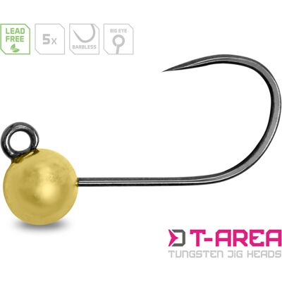 Tête plombée tungstène Delphin T-AREA BL / 5 pcs - dorée 4mm/0,6g/#6 - Publicité Tête plombée tungstène Delphin T-AREA BL / 5 pcs - dorée 4mm/0,6g/#6 - Publicité