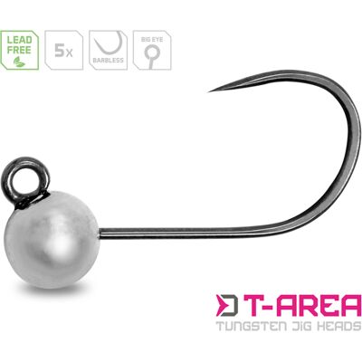 Tête plombée tungstène Delphin T-AREA BL / 5 pcs - argentée 4mm/0,6g/#6 - Publicité Tête plombée tungstène Delphin T-AREA BL / 5 pcs - argentée 4mm/0,6g/#6 - Publicité