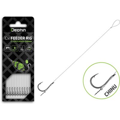 Bas de ligne Feeder Delphin Fluoro Sting / 10pcs 12cm/0,30mm/Chinu #4 12cm/0,30mm/Chinu #4 - Publicité Bas de ligne Feeder Delphin Fluoro Sting / 10pcs 12cm/0,30mm/Chinu #4 12cm/0,30mm/Chinu #4 - Publicité