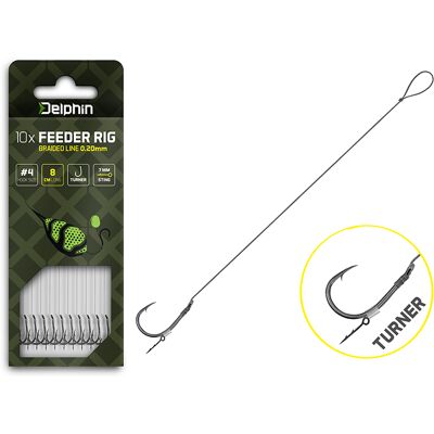 Bas de ligne Feeder Delphin Braided Sting / 10pcs 12cm/0,20mm/Turner #6 12cm/0,20mm/Turner #6 - Publicité Bas de ligne Feeder Delphin Braided Sting / 10pcs 12cm/0,20mm/Turner #6 12cm/0,20mm/Turner #6 - Publicité