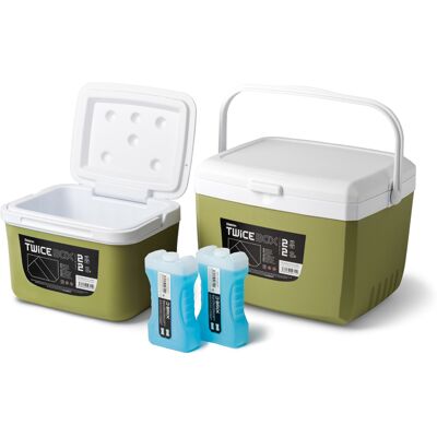 Lot de glacières rigides Delphin TwiceBOX 2en1 5l +13l / 2x400ml - Publicité Lot de glacières rigides Delphin TwiceBOX 2en1 5l +13l / 2x400ml - Publicité