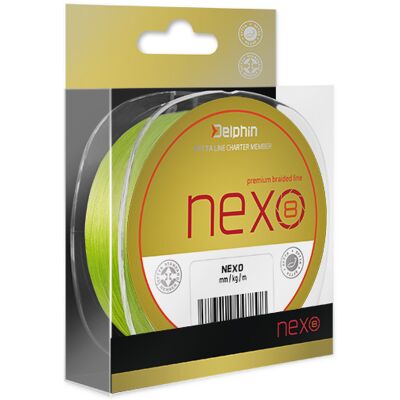 Delphin - NEXO 8 - Vert fluorescent - 0,10mm - Tressé - Publicité Delphin - NEXO 8 - Vert fluorescent - 0,10mm - Tressé - Publicité