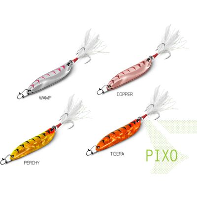 Cuillère ondulante Delphin PIXO 10g TIGERA hook #6 Beige, Brown, Orange, Gray 10g TIGERA hook #6 - Publicité Cuillère ondulante Delphin PIXO 10g TIGERA hook #6 Beige, Brown, Orange, Gray 10g TIGERA hook #6 - Publicité