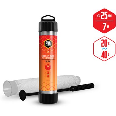 Filet Delphin PVAn'tastic TUBE + POUSSOIR / 7 m - 25mm 25 mm (étroit) / fond lentement Silver, Black, Red, Orange 25 mm (étroit) / fond lentement - Publicité Filet Delphin PVAn'tastic TUBE + POUSSOIR / 7 m - 25mm 25 mm (étroit) / fond lentement Silver, Black, Red, Orange 25 mm (étroit) / fond lentement - Publicité