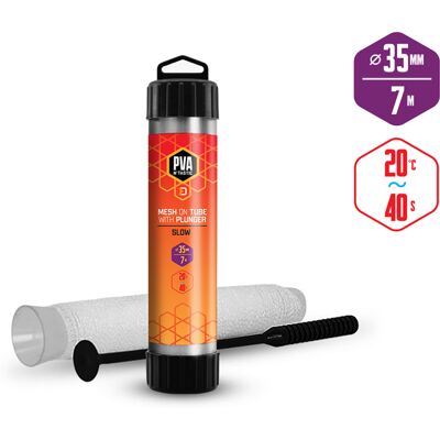 Filet Delphin PVAn'tastic TUBE + POUSSOIR / 7 m - 35mm 35 mm (large) / fond lentement Silver, Black, Brown, Orange 35 mm (large) / fond lentement - Publicité Filet Delphin PVAn'tastic TUBE + POUSSOIR / 7 m - 35mm 35 mm (large) / fond lentement Silver, Black, Brown, Orange 35 mm (large) / fond lentement - Publicité