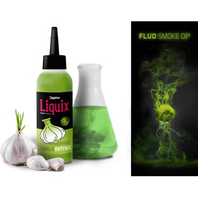 Delphin Fluo dip D SNAX LiquiX /100ml Ail-butyric Black, Silver, Green, Gray Ail-butyric - Publicité Delphin Fluo dip D SNAX LiquiX /100ml Ail-butyric Black, Silver, Green, Gray Ail-butyric - Publicité