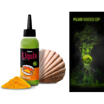 Delphin Fluo dip D SNAX LiquiX /100ml Coquille-épice Black, Gold, Olive, Gray Coquille-épice - Publicité Delphin Fluo dip D SNAX LiquiX /100ml Coquille-épice Black, Gold, Olive, Gray Coquille-épice - Publicité