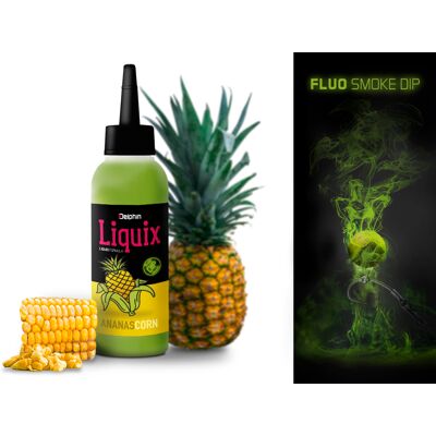Delphin Fluo dip D SNAX LiquiX /100ml Maїs-ananas Black, Gold, Green, Gray Maїs-ananas - Publicité Delphin Fluo dip D SNAX LiquiX /100ml Maїs-ananas Black, Gold, Green, Gray Maїs-ananas - Publicité