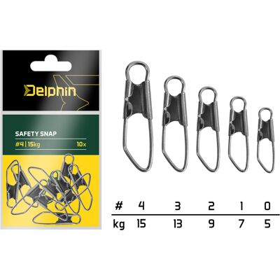 Delphin - Safety snap - Gray - 13kg - Accessoire de pêche - Publicité Delphin - Safety snap - Gray - 13kg - Accessoire de pêche - Publicité