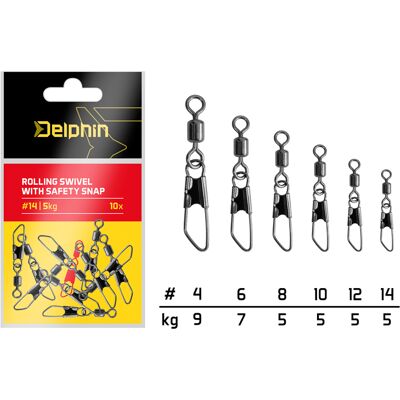 Delphin - Émerillon rolling - Gold - 10pc - Pivot tournant avec attache de sécurité - Publicité Delphin - Émerillon rolling - Gold - 10pc - Pivot tournant avec attache de sécurité - Publicité