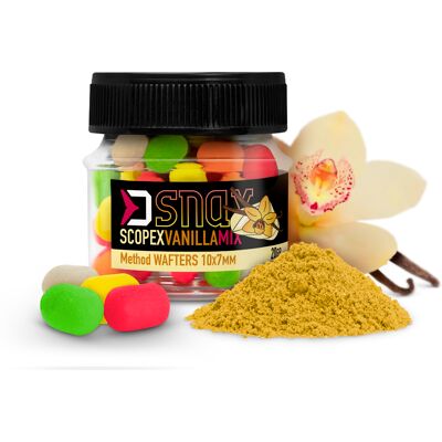 Delphin Appât MIX D SNAX WAFT 10x7mm/20g Scopex-vanille Gold, Black, Beige, Brown Scopex-vanille - Publicité Delphin Appât MIX D SNAX WAFT 10x7mm/20g Scopex-vanille Gold, Black, Beige, Brown Scopex-vanille - Publicité