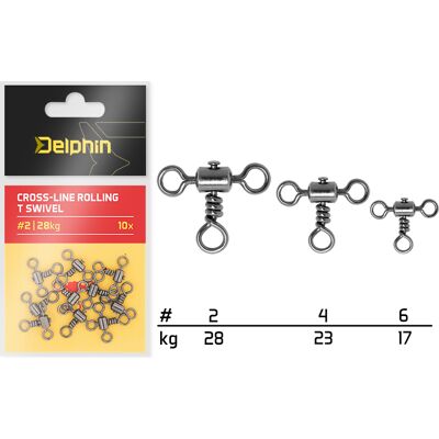 Delphin - T émerillon rolling cross-line - Argent - Emerillon de pêche - Publicité Delphin - T émerillon rolling cross-line - Argent - Emerillon de pêche - Publicité