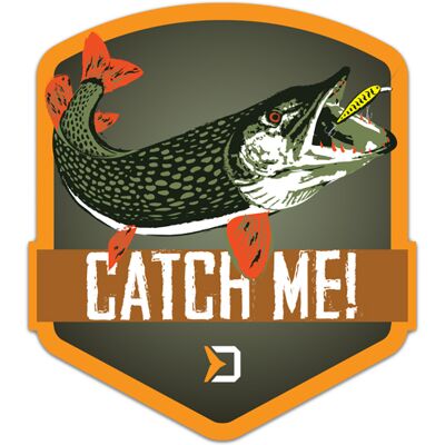 Delphin - CatchME! BROCHET - Gris - 9x8cm - Sticker - Publicité Delphin - CatchME! BROCHET - Gris - 9x8cm - Sticker - Publicité