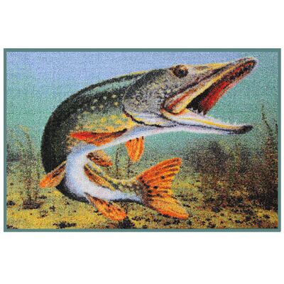 Delphin Paillason 3D Brochet - Tapis d'entrée 60x40cm - Publicité Delphin Paillason 3D Brochet - Tapis d'entrée 60x40cm - Publicité