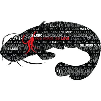 Delphin - WORDS SILURE - Gris - Argent - Sticker - Publicité Delphin - WORDS SILURE - Gris - Argent - Sticker - Publicité