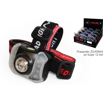 Lampe frontale Delphin POLAR_X 5+4 LED Gray, Pink 5+4 LED - Publicité Lampe frontale Delphin POLAR_X 5+4 LED Gray, Pink 5+4 LED - Publicité