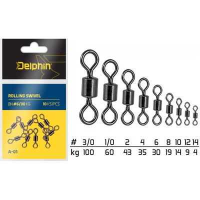 Delphin - Rolling Swivel A-01 - Argent - Emerillon - Publicité Delphin - Rolling Swivel A-01 - Argent - Emerillon - Publicité