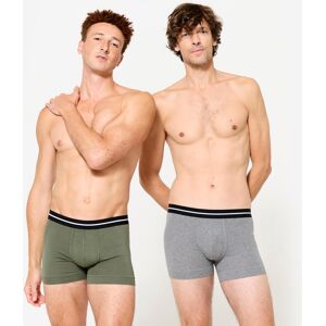 Lot de 2 boxers coton majoritaire Homme, Gris et vert Kaki - DECATHLON 48 XL - Publicité Lot de 2 boxers coton majoritaire Homme, Gris et vert Kaki - DECATHLON 48 XL - Publicité