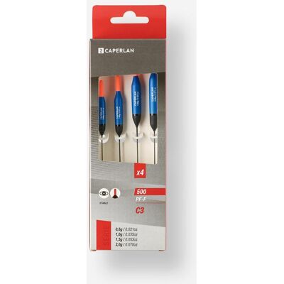 CAPERLAN LOT DE 4 FLOTTEURS C3 POUR LA PECHE AU COUP EN CANAL PF-F500 0,6g/1g/1,5g/2g - Publicité CAPERLAN LOT DE 4 FLOTTEURS C3 POUR LA PECHE AU COUP EN CANAL PF-F500 0,6g/1g/1,5g/2g - Publicité