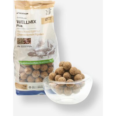 CAPERLAN Bouillettes pêche de la carpe Wellmix Plus 20mm 1kg Chènevis - Noix tigrées - Publicité CAPERLAN Bouillettes pêche de la carpe Wellmix Plus 20mm 1kg Chènevis - Noix tigrées - Publicité