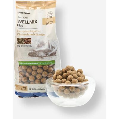 CAPERLAN Bouillettes pêche de la carpe Wellmix Plus 15mm 1kg Chènevis - Noix tigrées - Publicité CAPERLAN Bouillettes pêche de la carpe Wellmix Plus 15mm 1kg Chènevis - Noix tigrées - Publicité