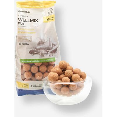 CAPERLAN Bouillettes pêche de la carpe Wellmix Plus 20mm 1kg Strawbanana - Publicité CAPERLAN Bouillettes pêche de la carpe Wellmix Plus 20mm 1kg Strawbanana - Publicité