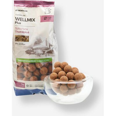 CAPERLAN Bouillettes pêche de la carpe Wellmix Plus 20mm 1kg Spicy Tuna - Publicité CAPERLAN Bouillettes pêche de la carpe Wellmix Plus 20mm 1kg Spicy Tuna - Publicité