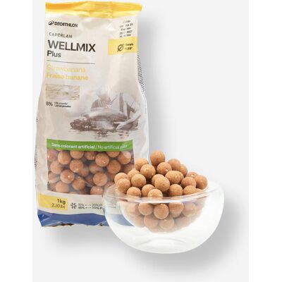 CAPERLAN Bouillettes pêche de la carpe Wellmix Plus 15mm 1kg Strawbanana - Publicité CAPERLAN Bouillettes pêche de la carpe Wellmix Plus 15mm 1kg Strawbanana - Publicité