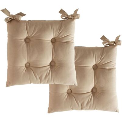 Becquet Lot de 2 galettes de chaise carrées uni - beige 40 x 40 cm unisex - Publicité Becquet Lot de 2 galettes de chaise carrées uni - beige 40 x 40 cm unisex - Publicité