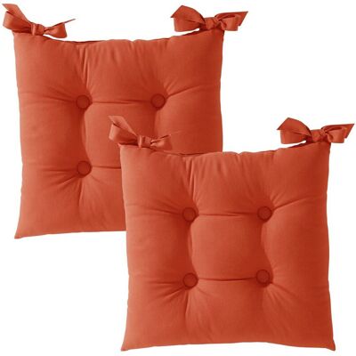 Becquet Lot de 2 galettes de chaise carrées - rouge tomette 40 x 40 cm unisex - Publicité Becquet Lot de 2 galettes de chaise carrées - rouge tomette 40 x 40 cm unisex - Publicité