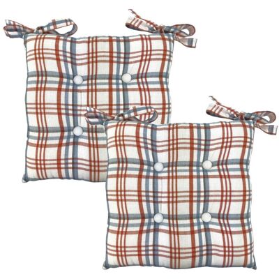 Becquet Lot de 2 Galettes de chaise carrée LOAN - bleu orage 40 x 40 cm unisex - Publicité Becquet Lot de 2 Galettes de chaise carrée LOAN - bleu orage 40 x 40 cm unisex - Publicité