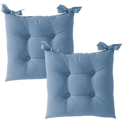 Becquet Lot de 2 Galettes de chaise carrée LOAN - bleu denim 40 x 40 cm unisex - Publicité Becquet Lot de 2 Galettes de chaise carrée LOAN - bleu denim 40 x 40 cm unisex - Publicité