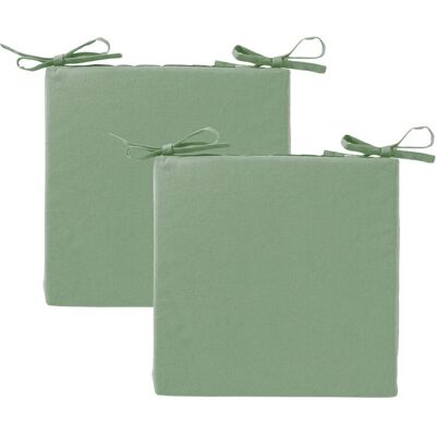 Becquet Lot de 2 galettes de chaise GA.PANGO enduite carrée spécial extérieur-vert sauge 40 x 40 cm unisex - Publicité Becquet Lot de 2 galettes de chaise GA.PANGO enduite carrée spécial extérieur-vert sauge 40 x 40 cm unisex - Publicité