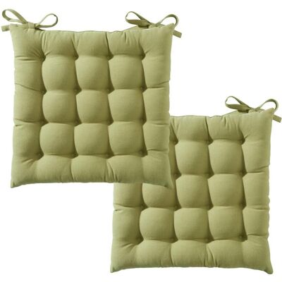 Becquet Lot de 2 Galettes en coton 45x45cm SEIZA vert pistache 40 x 40 cm unisex - Publicité Becquet Lot de 2 Galettes en coton 45x45cm SEIZA vert pistache 40 x 40 cm unisex - Publicité