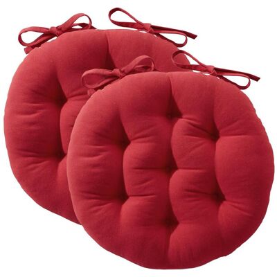 Becquet Lot de 2 Galettes de chaise SEIZO capitonnée ronde - rouge griotte 40 x 40 cm unisex - Publicité Becquet Lot de 2 Galettes de chaise SEIZO capitonnée ronde - rouge griotte 40 x 40 cm unisex - Publicité