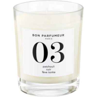 Bon Parfumeur Bougie Parfumée 03 Patchouli Cuir Fève Tonka 70 g unisex - Publicité Bon Parfumeur Bougie Parfumée 03 Patchouli Cuir Fève Tonka 70 g unisex - Publicité
