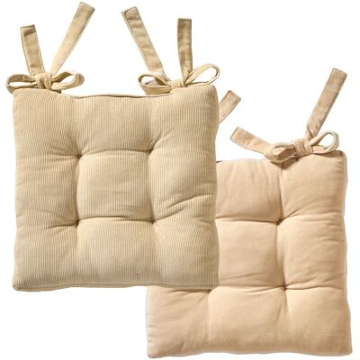 Becquet Lot de 2 galettes de chaise carrées DANI beige 40 x 40 cm unisex - Publicité Becquet Lot de 2 galettes de chaise carrées DANI beige 40 x 40 cm unisex - Publicité