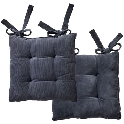 Becquet Lot de 2 galettes de chaise carrées DANI gris 40 x 40 cm unisex - Publicité Becquet Lot de 2 galettes de chaise carrées DANI gris 40 x 40 cm unisex - Publicité