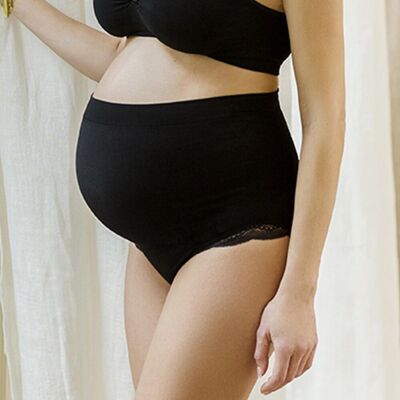 Cache Coeur Culotte de grossesse taille haute - noir en viscose L unisex - Publicité Cache Coeur Culotte de grossesse taille haute - noir en viscose L unisex - Publicité